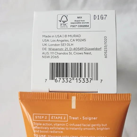 Murad Environmental Shield Vita-C Triple Exfoliating Facial 80ml Full Size New - Picture 5 of 6